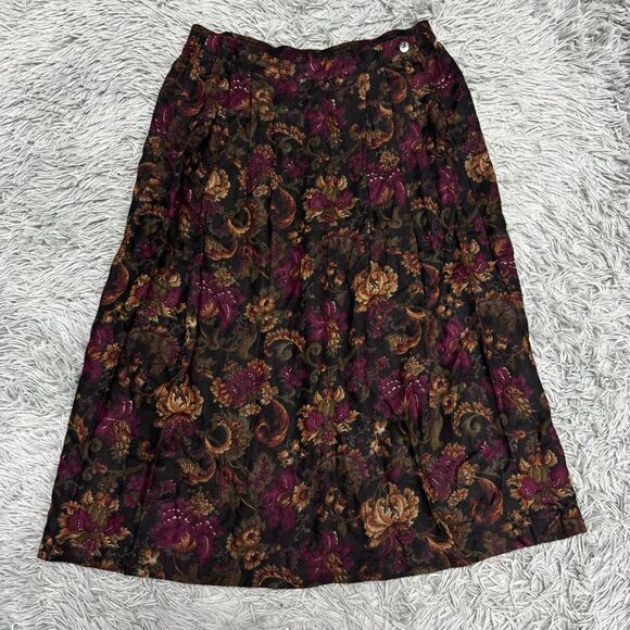 Windridge Cheryl Nash Vintage Floral Skirt Size 10 - Picture 1 of 7